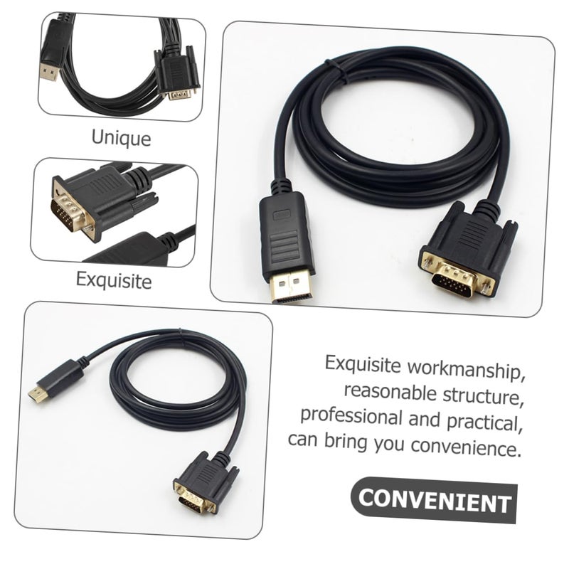 Displayport To VGA Cable Gold Plated Male To Male For Laptop Monitor Connection - Image 4